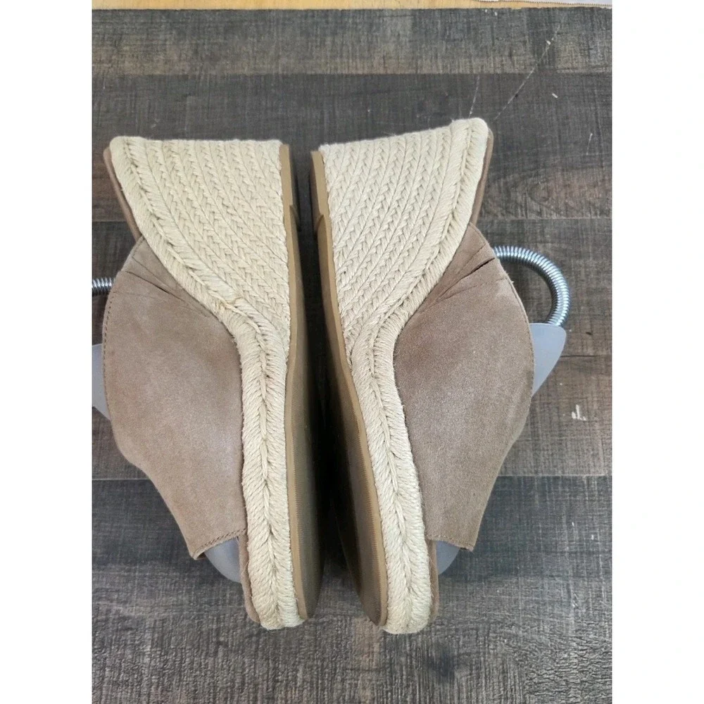 Stuart Weitzman Wonda Espadrille Wedge Platform Sandal Camel Size 9